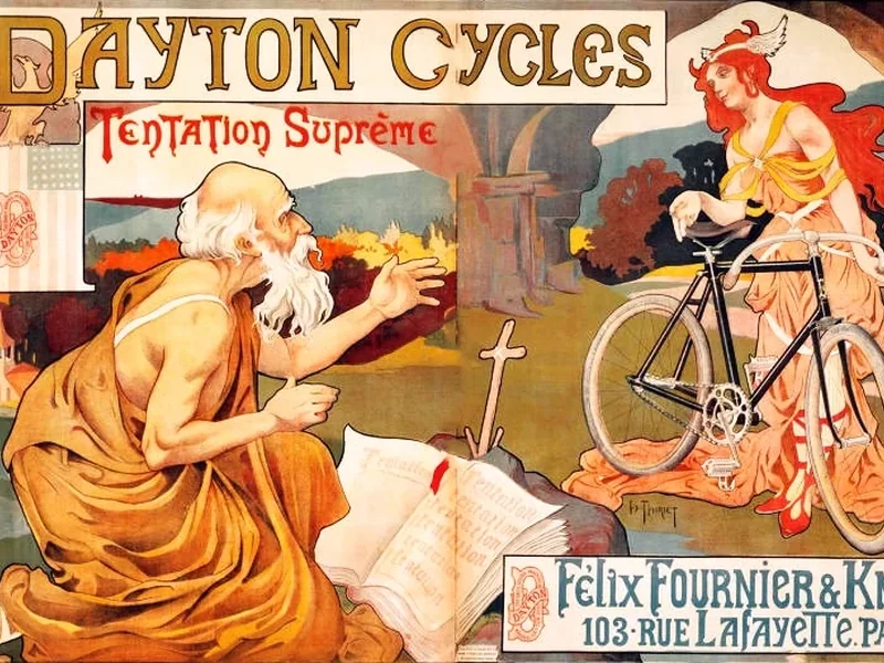 1873-Henri Thiriet - Dayton Cycles, La tentazione suprema, circa 1898
